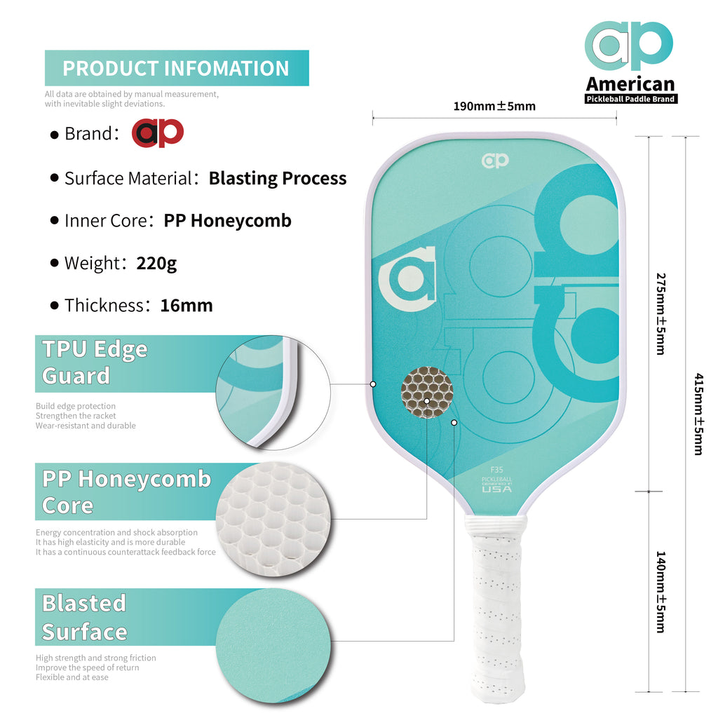 Blue ap Fiberglass Pickleball Paddle