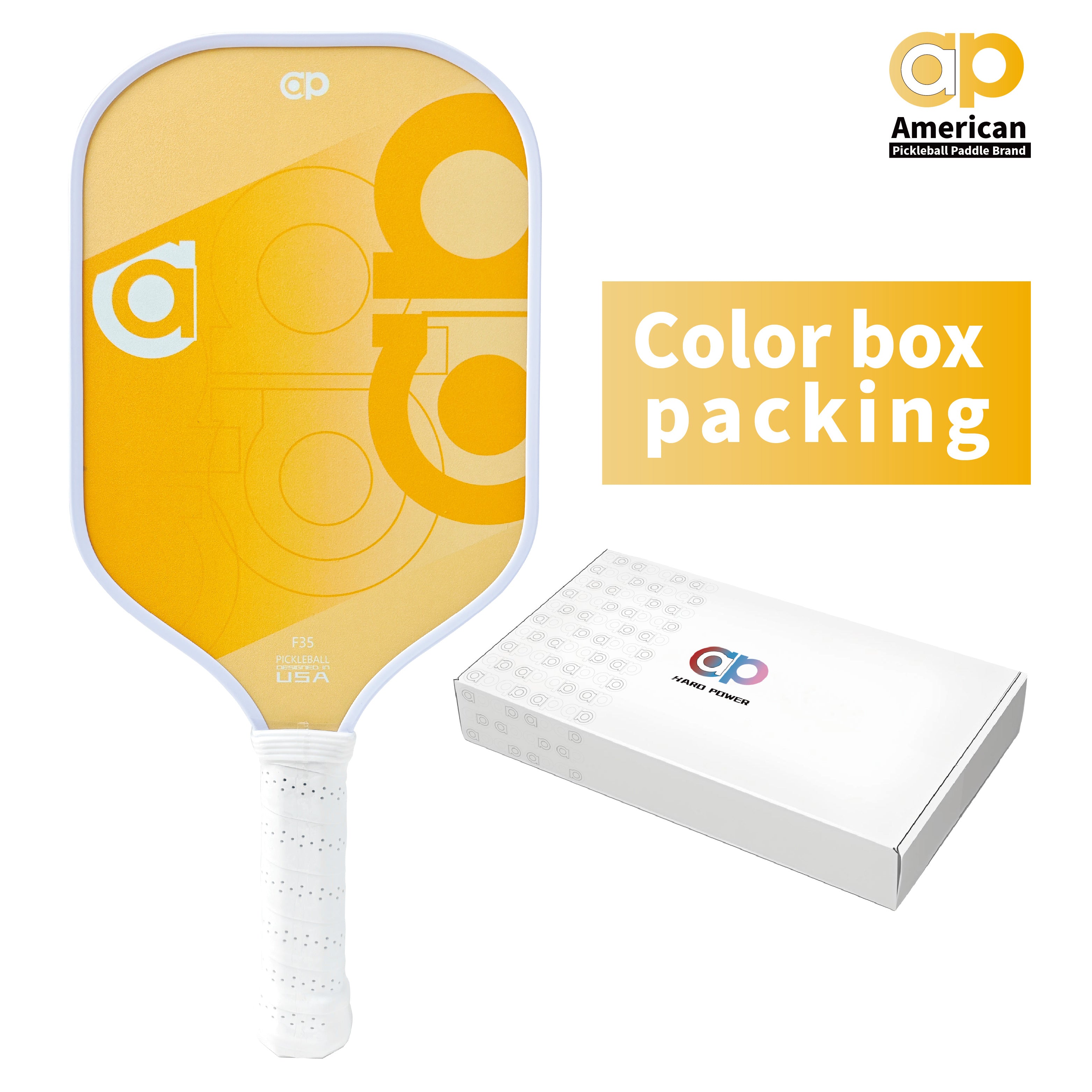 Yellow ap Fiberglass Pickleball Paddle