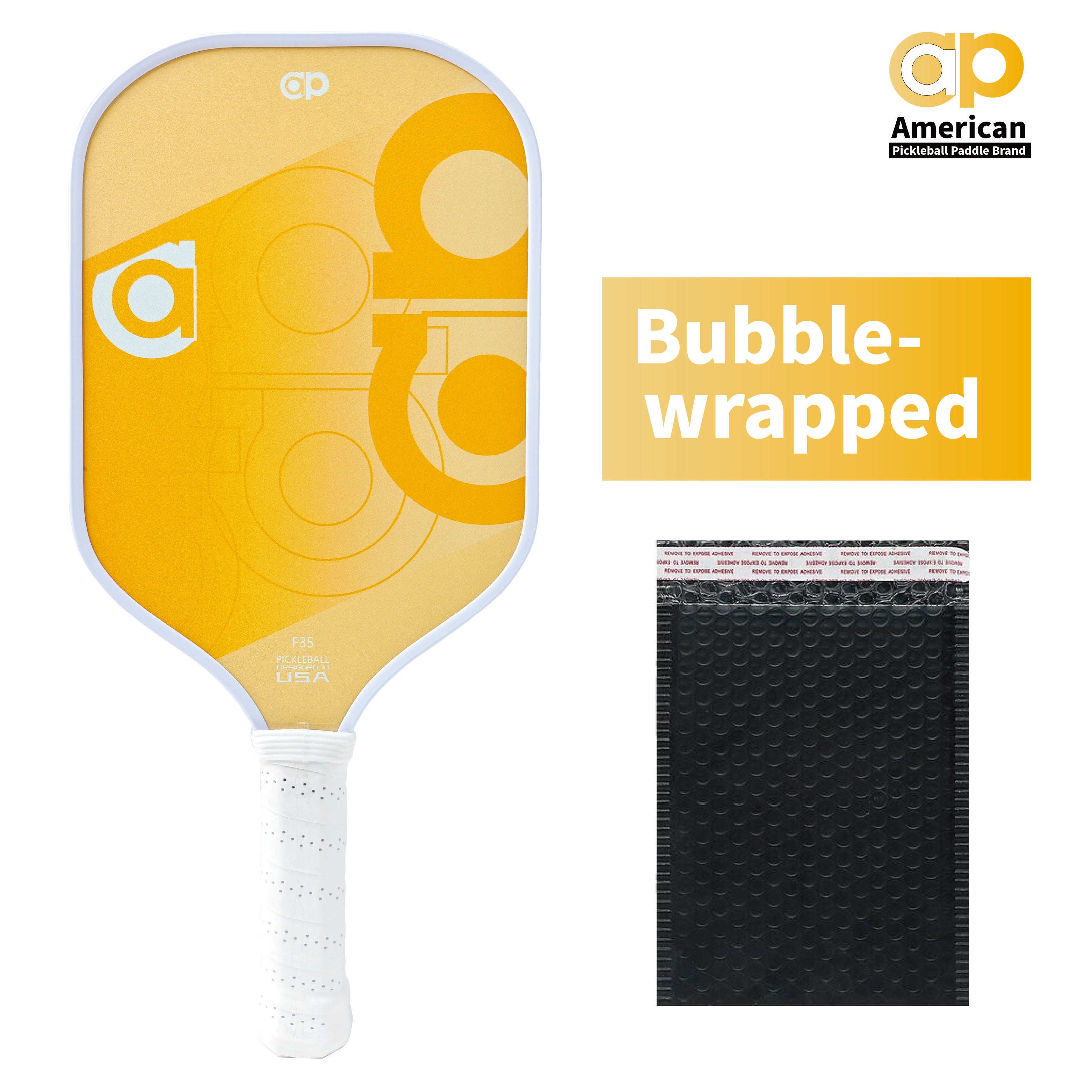 Yellow ap Fiberglass Pickleball Paddle