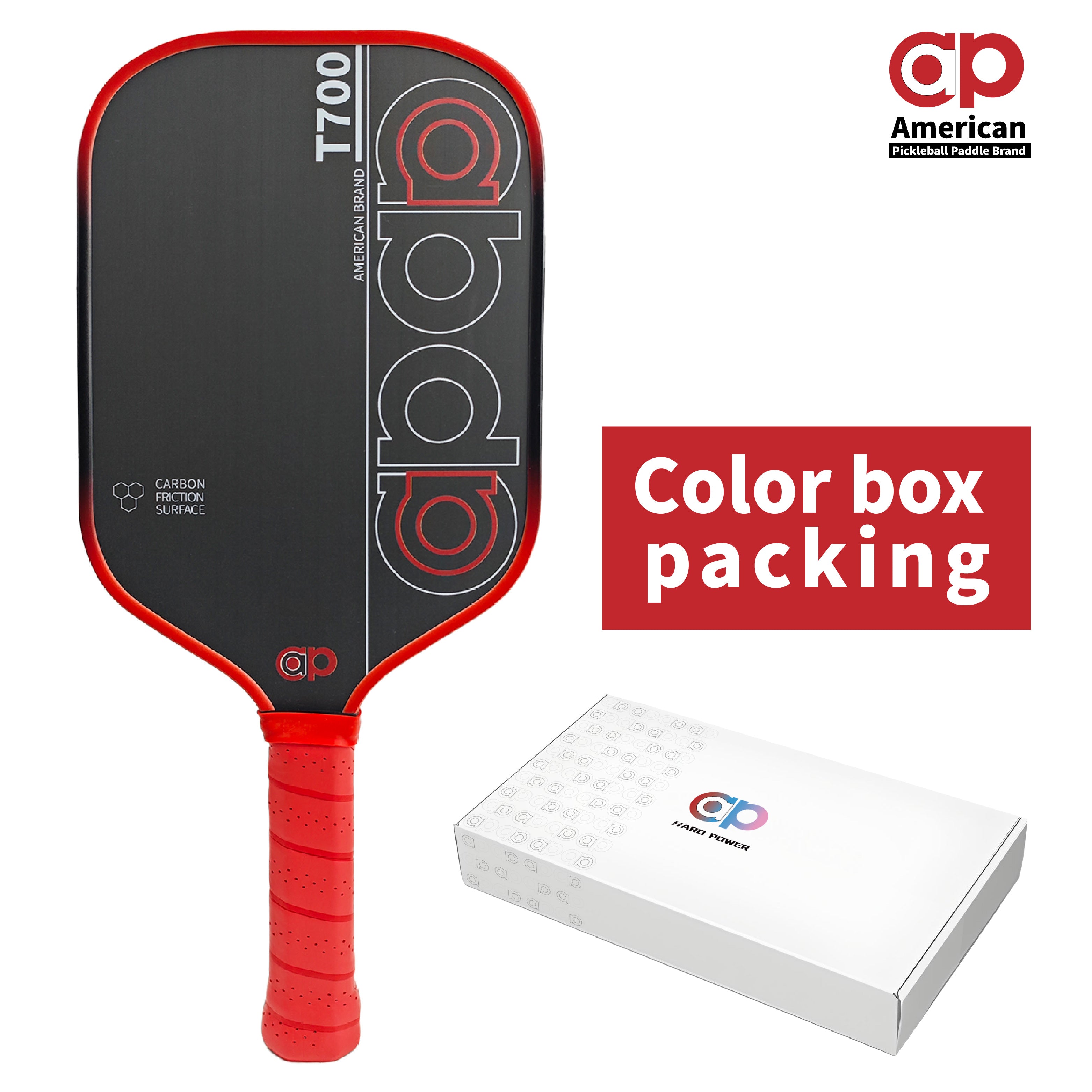 Red ap T700 Carbon Fiber Pickleball Paddle