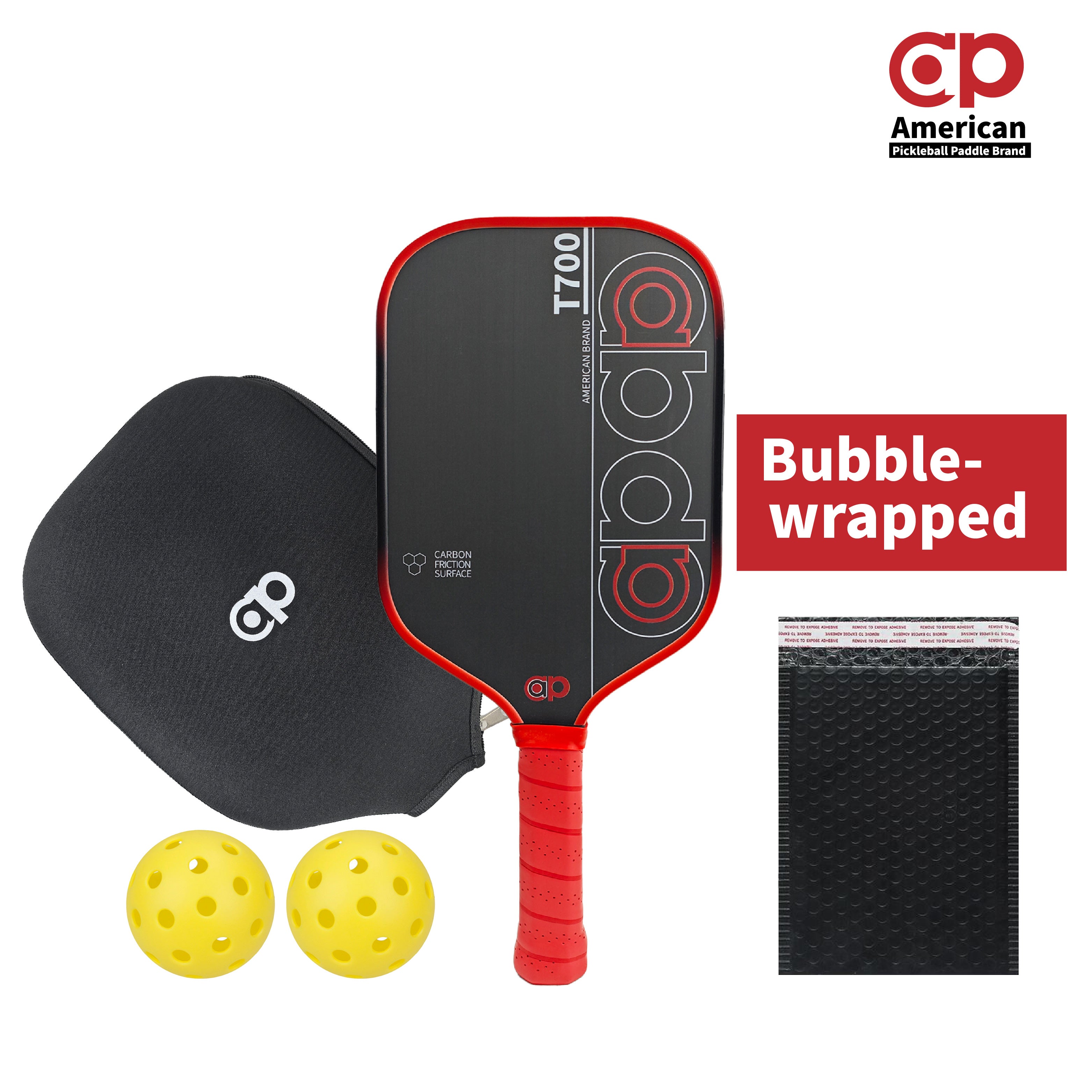 Red ap T700 Carbon Fiber Pickleball Paddle