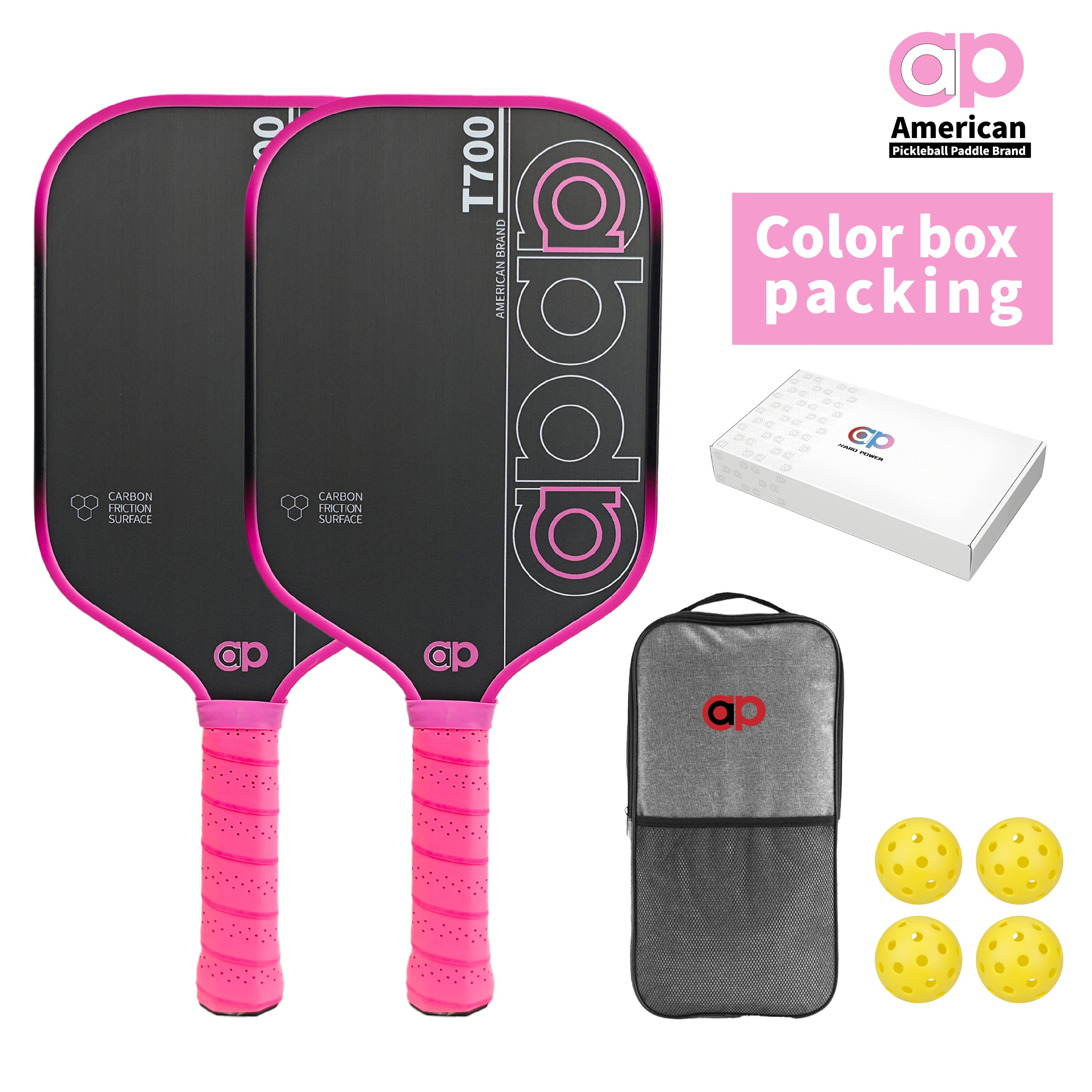 Red ap T700 Carbon Fiber Pickleball Paddle