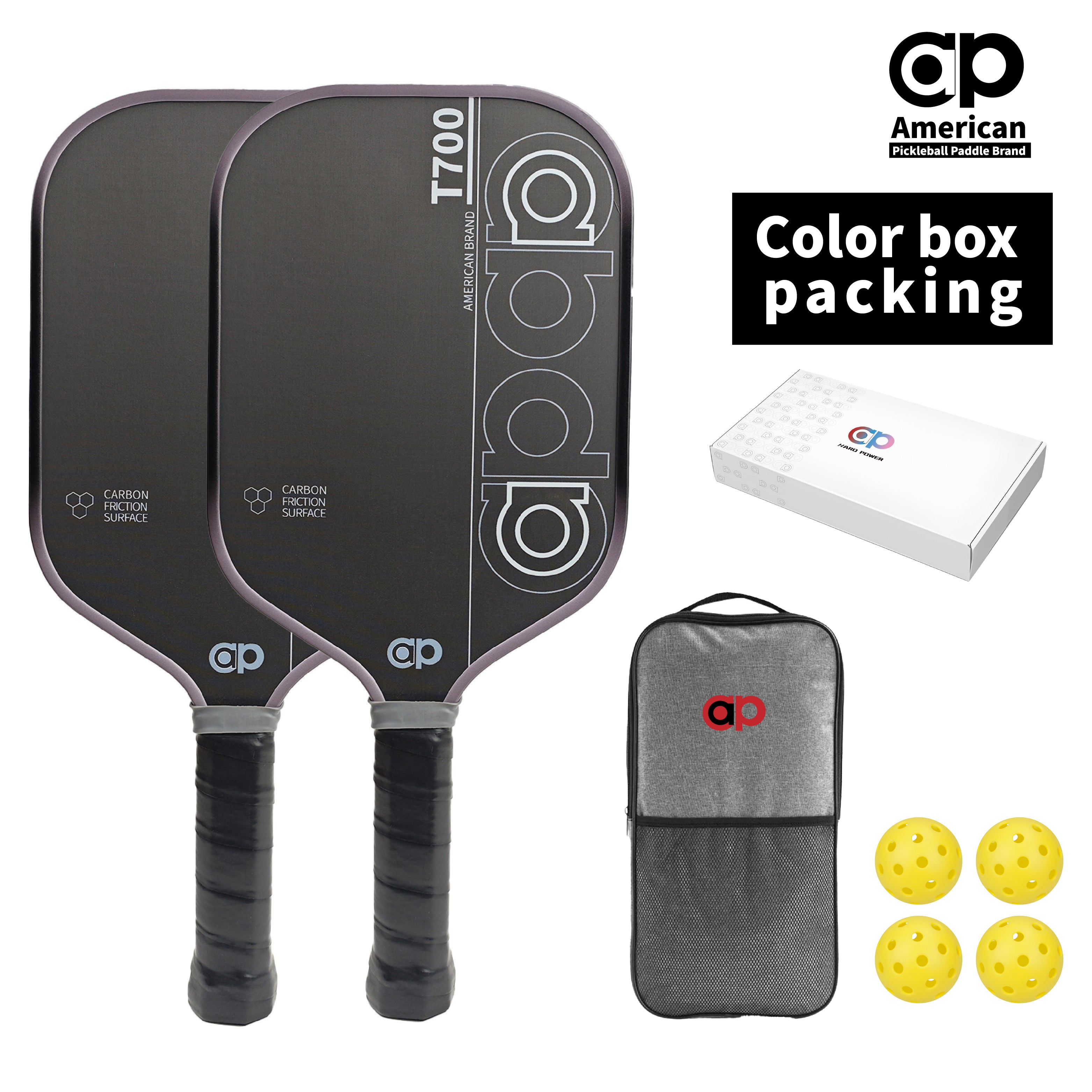 Red ap T700 Carbon Fiber Pickleball Paddle