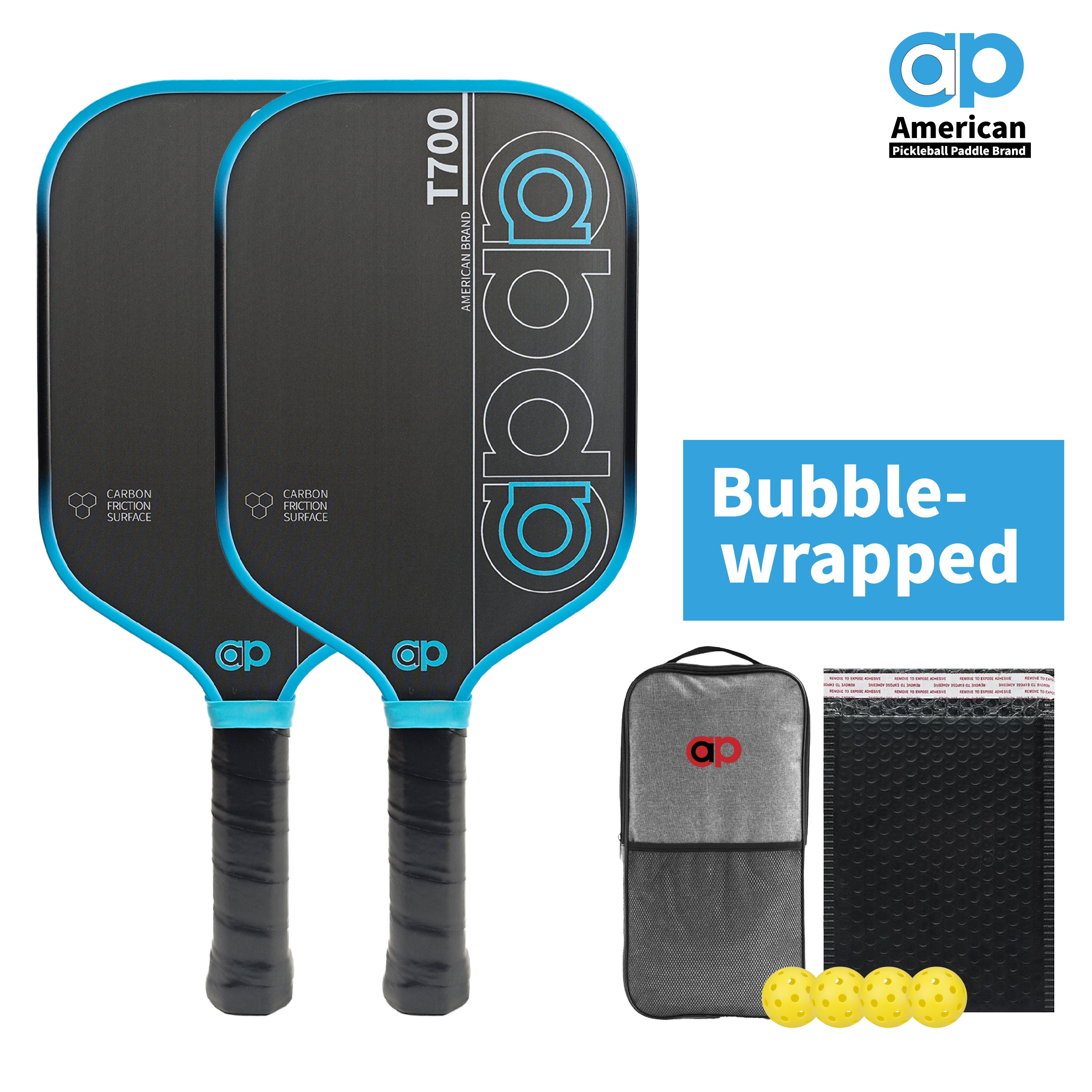 Black ap T700 Carbon Fiber Pickleball Paddle