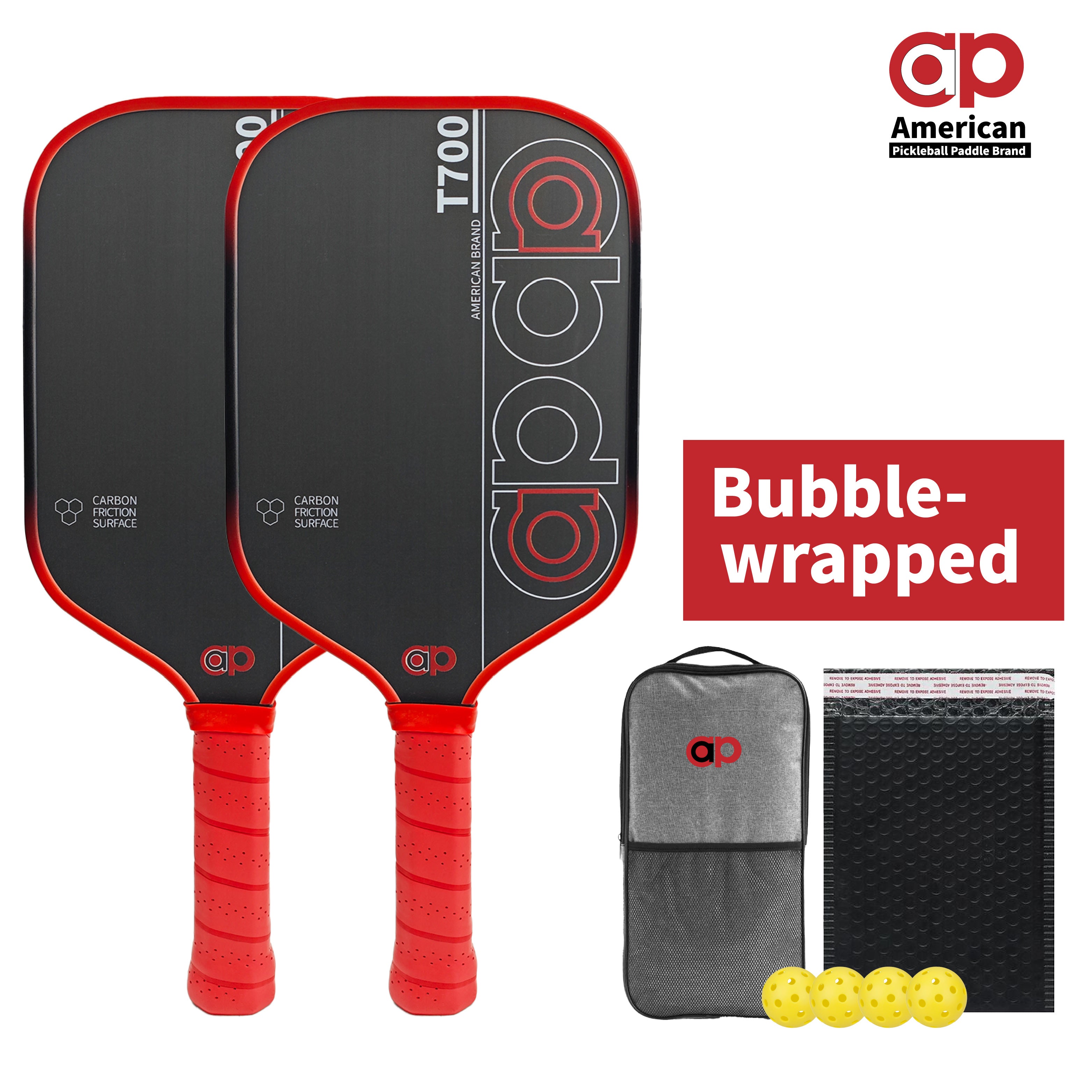 Red ap T700 Carbon Fiber Pickleball Paddle