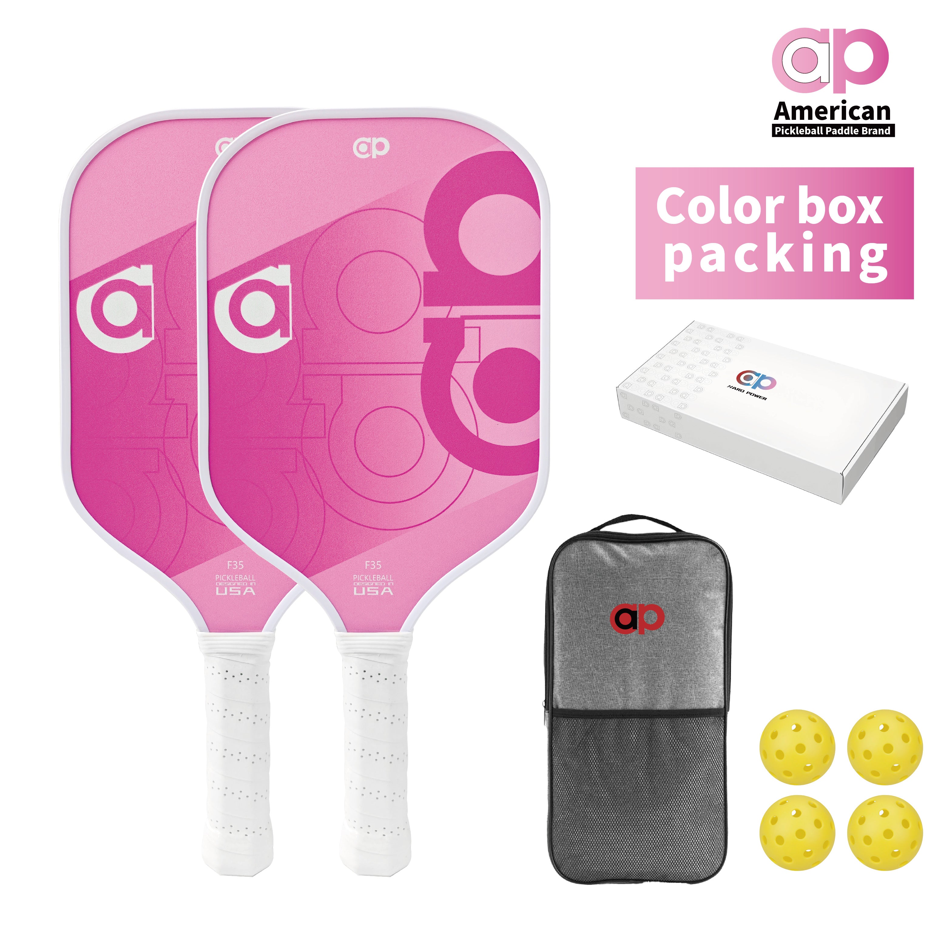 Yellow ap Fiberglass Pickleball Paddle