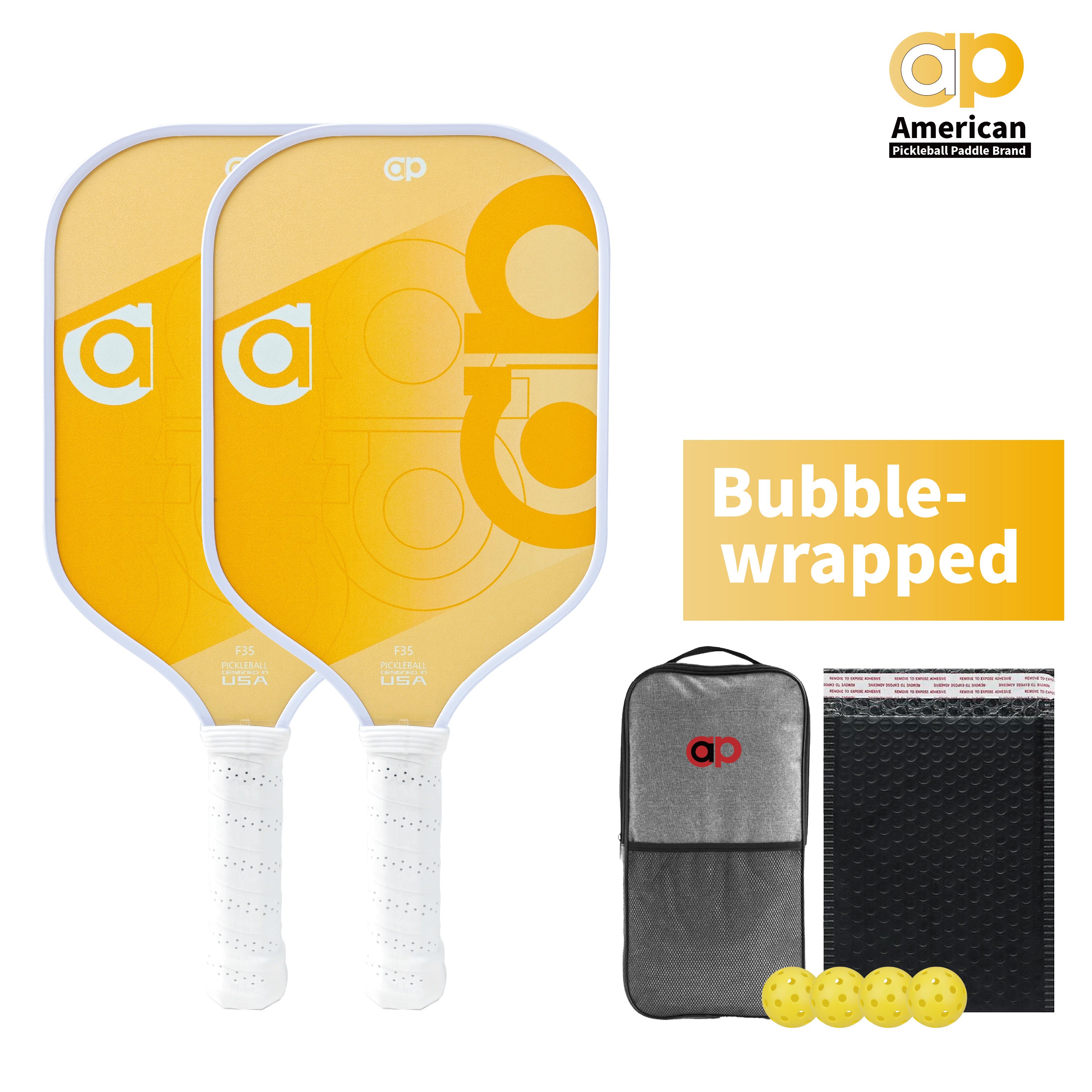 Yellow ap Fiberglass Pickleball Paddle