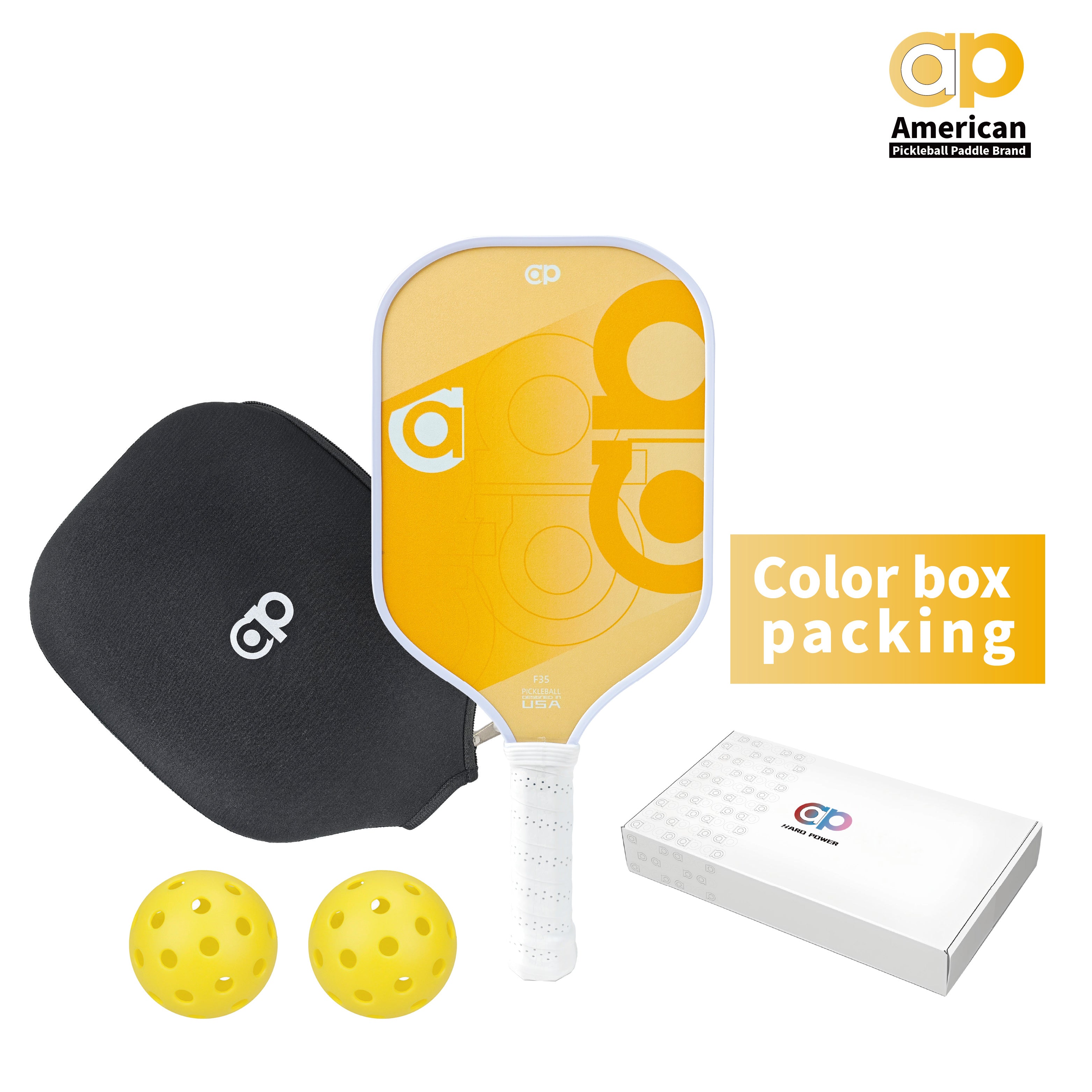 Yellow ap Fiberglass Pickleball Paddle