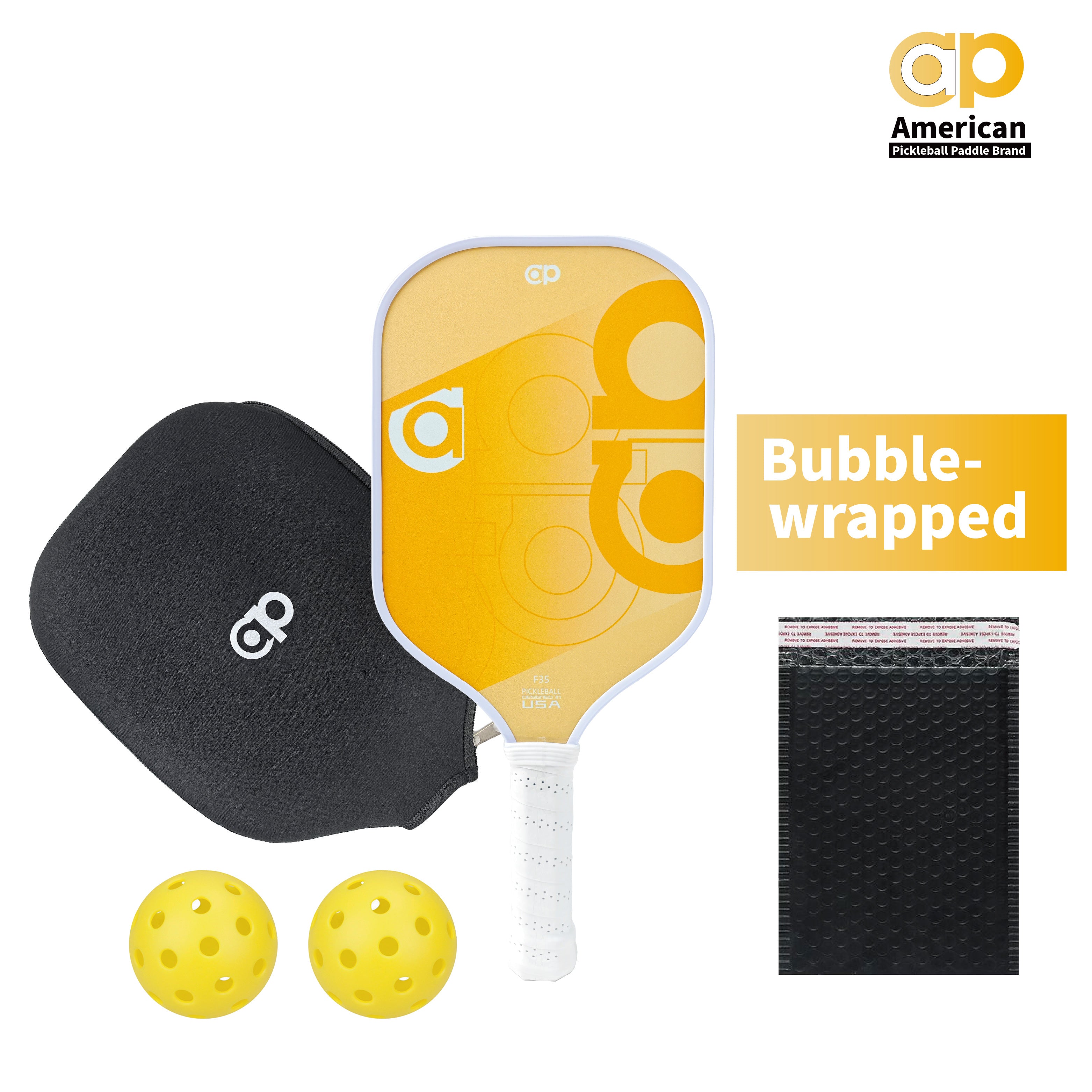 Yellow ap Fiberglass Pickleball Paddle
