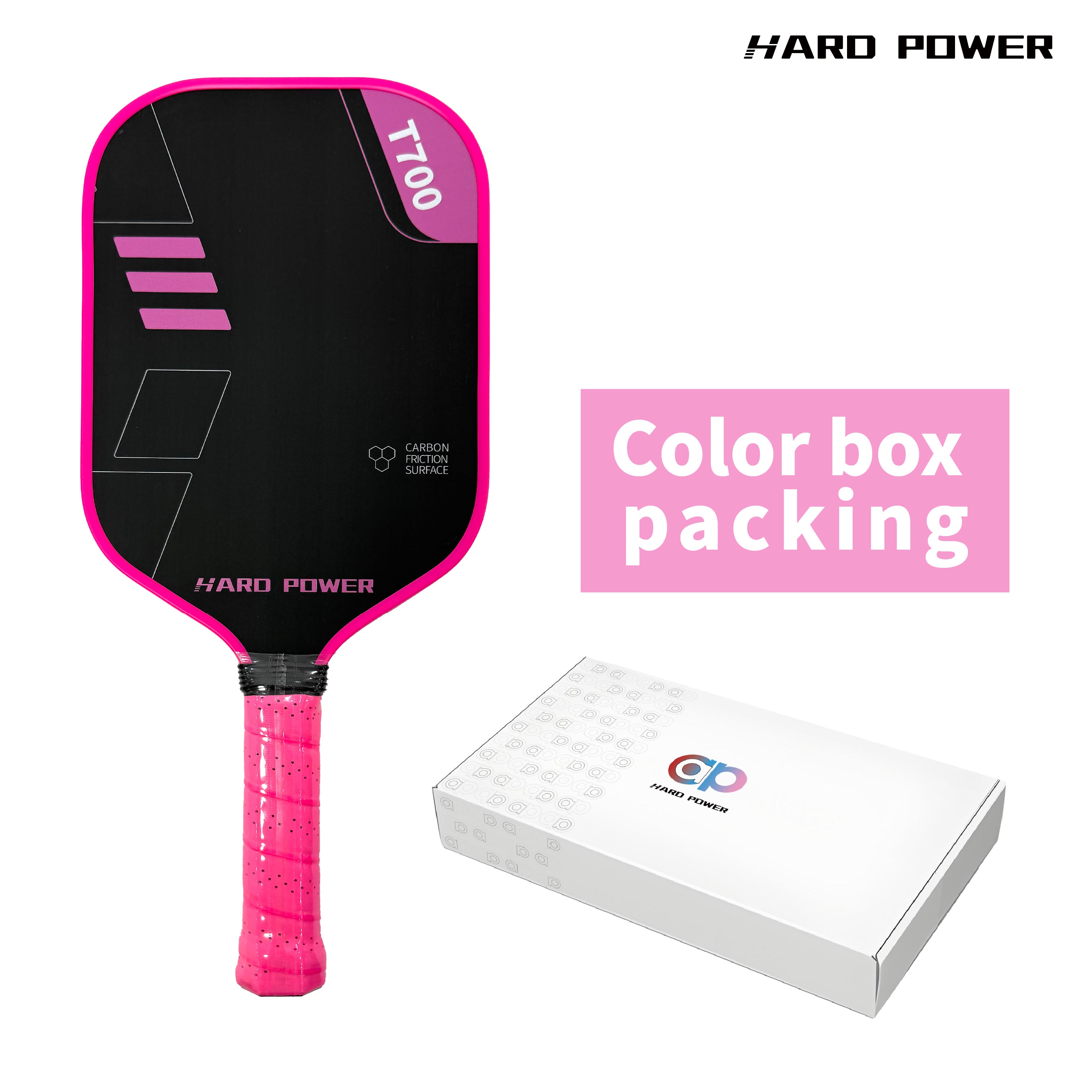 BLACK Hard Power T700 Carbon Fiber Pickelball Paddle