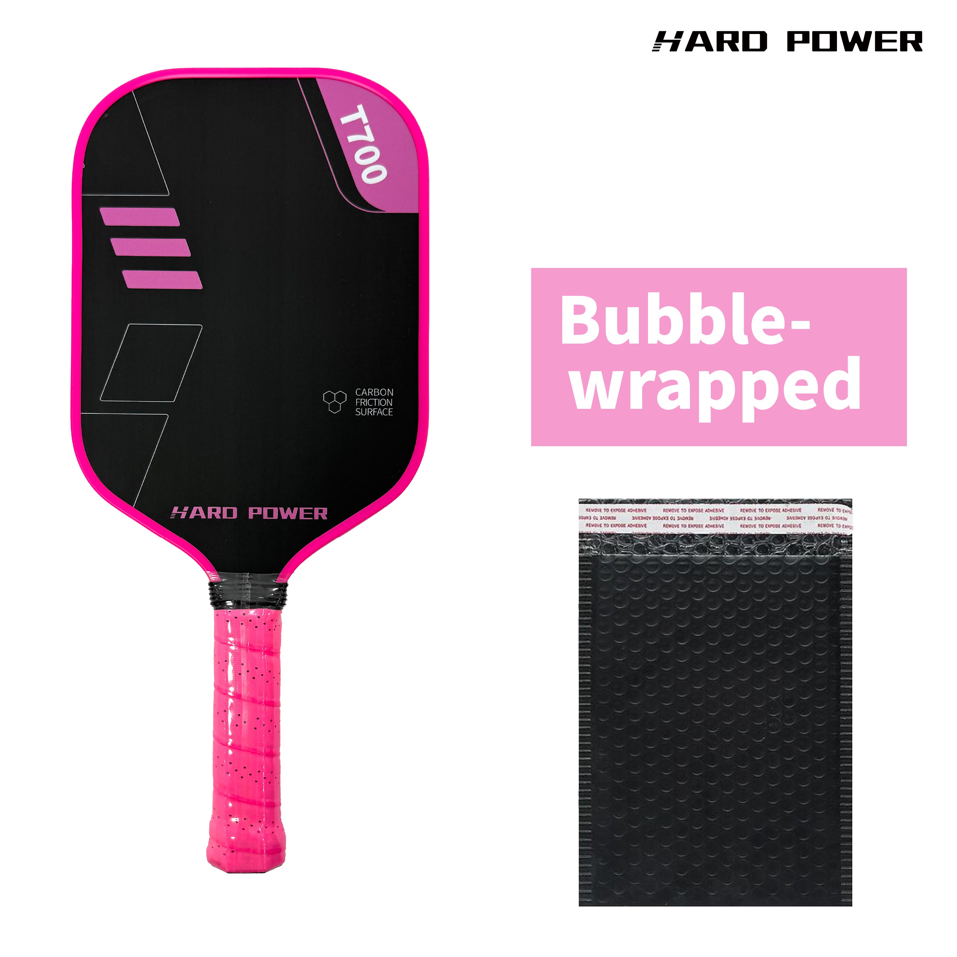 BLACK Hard Power T700 Carbon Fiber Pickelball Paddle