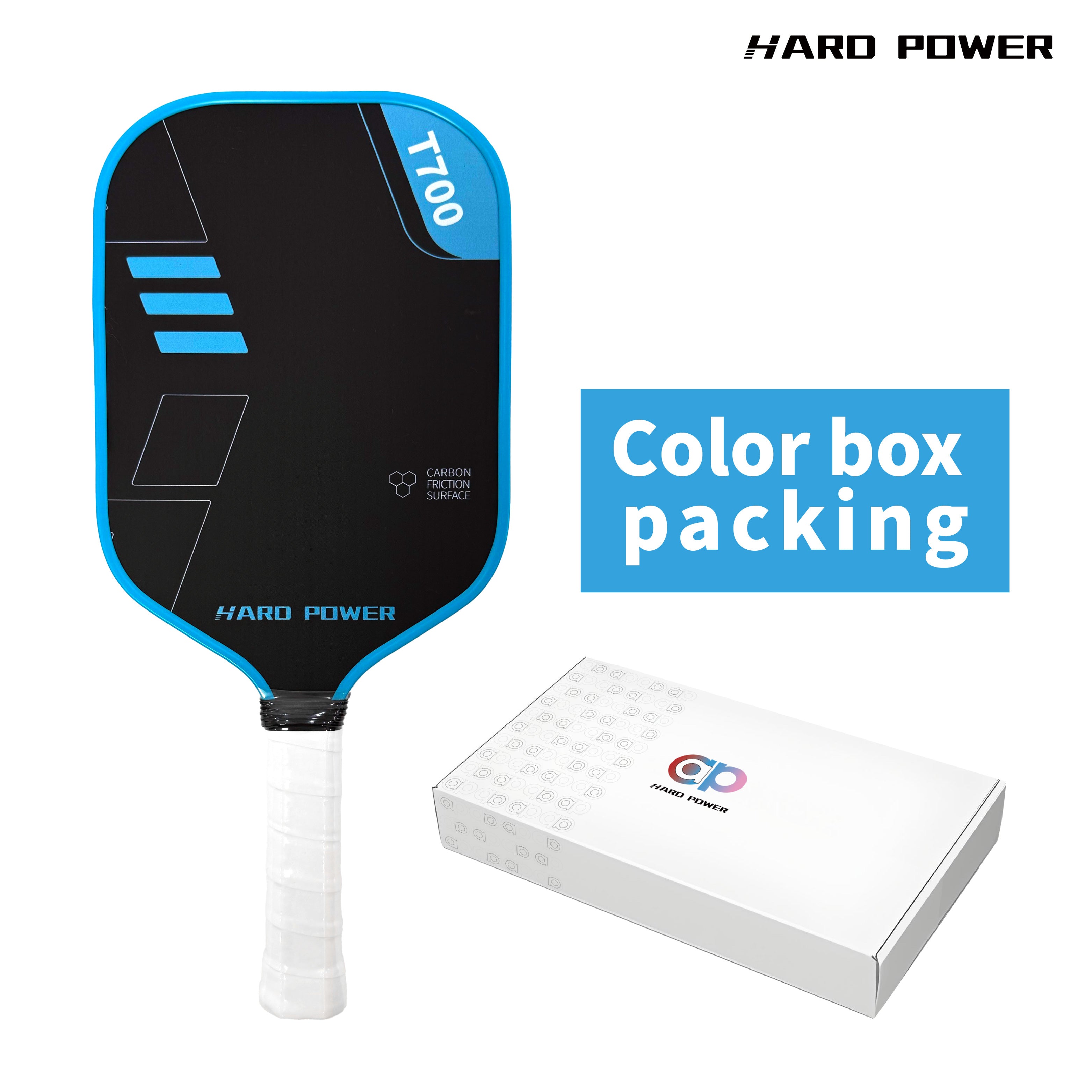 BLACK Hard Power T700 Carbon Fiber Pickelball Paddle