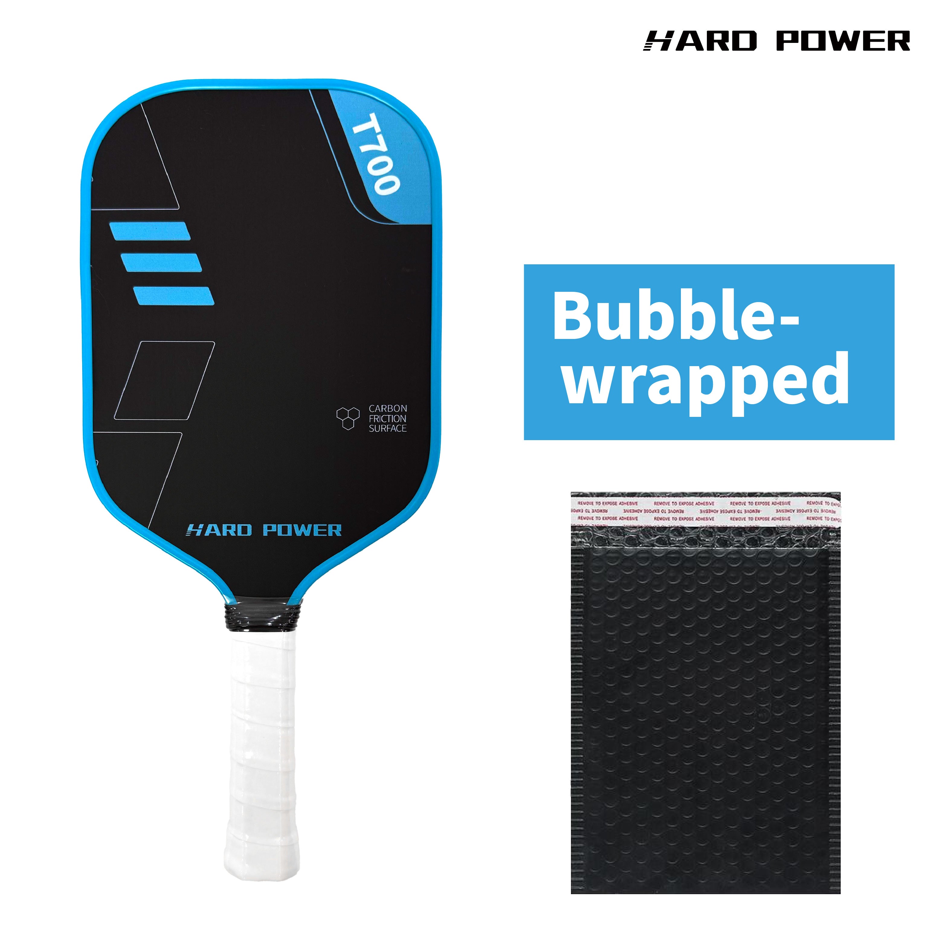 BLACK Hard Power T700 Carbon Fiber Pickelball Paddle