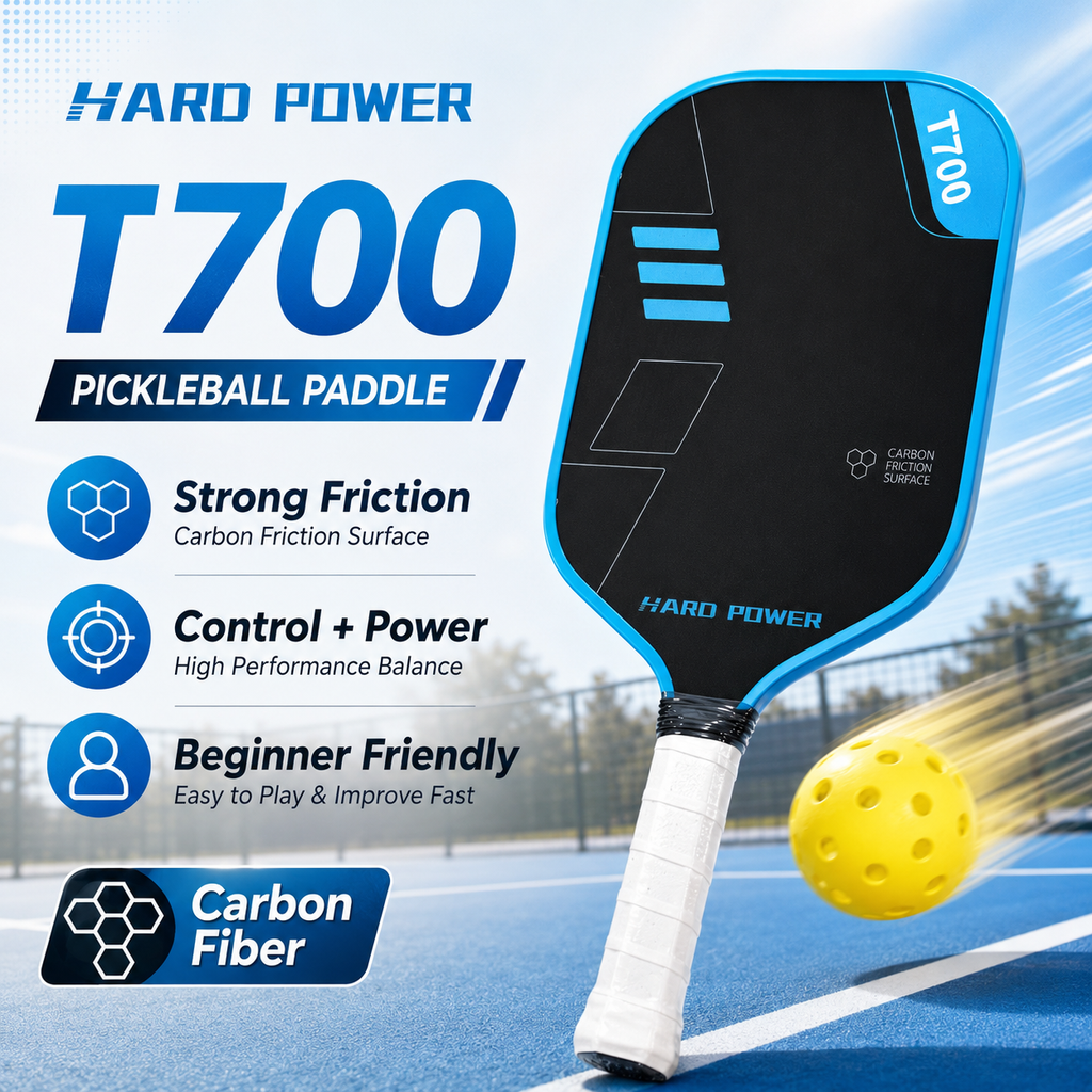 Red Hard Power T700 Carbon Fiber Pickelball Paddle